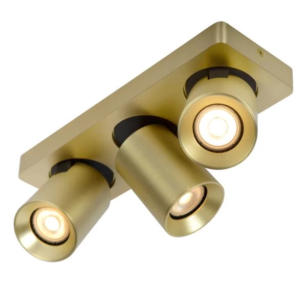 Lucide NIGEL - Ceiling spotlight - LED Dim to warm - GU10 - 3x5W 2200K/3000K - Matt Gold / Brass - detail 2